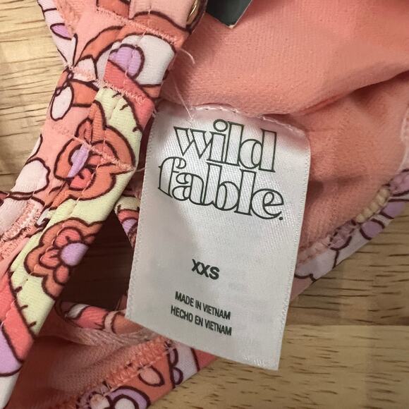 Wild Fable Women's Peach Paisley Print Bralette Bikini Top - Size XXS - NWT - Picture 2 of 10